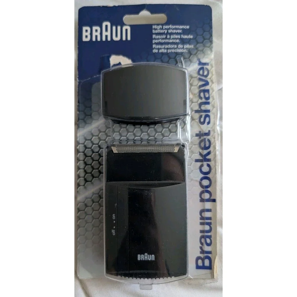 Braun Pocket Travel Shaver Foil Head Battery Powered Black MPN 5523